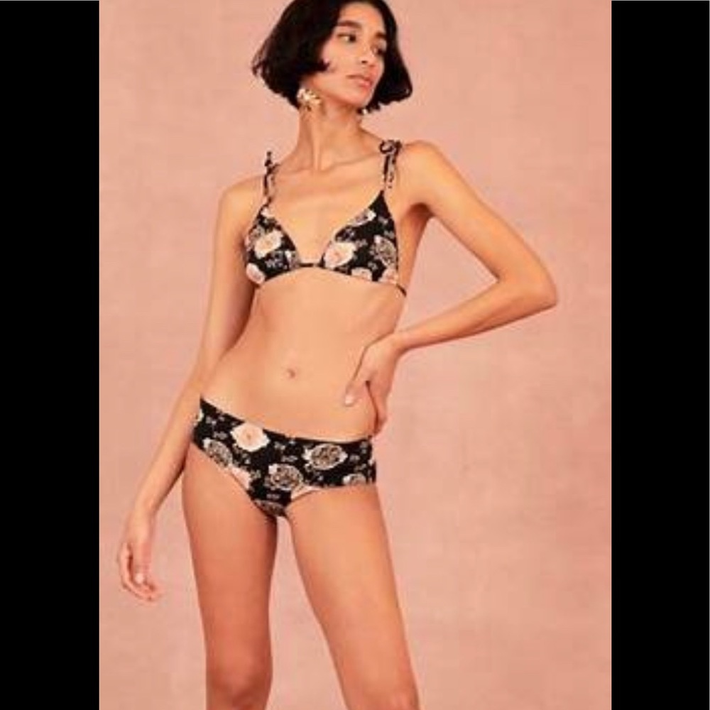 Ulla Johnson floral noir print bikini